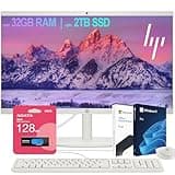 HP All-in-One Desktop| 22" Full HD Display| Intel Dual-core Processor| 32GB RAM| 2TB PCIe SSD| 128GB External Drive & Microsoft Office Trial| KB&Mouse| HDMI&USB-C| WiFi6| Windows 11 Pro