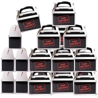 ArianQicult Top Secret Spy Party Favor Boxes - 24Pcs Secret Agent Candy Gift Boxes, Murder Mystery Spy Themed Party Decorations for Kids Escape Room Agent Themed Events Supplies Birthday Gift