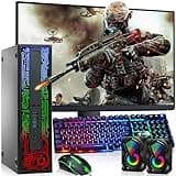 HP G2 RGB Gaming PC Desktop – Intel i5 6th Gen Processor, 16GB DDR4 Ram, 512GB SSD, NVIDIA GeForce GT 1030 DDR5, New 24 Inch Monitor, Windows 10 Pro – Computer Tower for PC Gamer (Renewed)