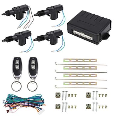 X AUTOHAUX 4 Doors Central Lock Locking System Car Keyless Entry Kit with Actuator - Only for 12V Vehicles Central Lock with 2 Remote Control Key