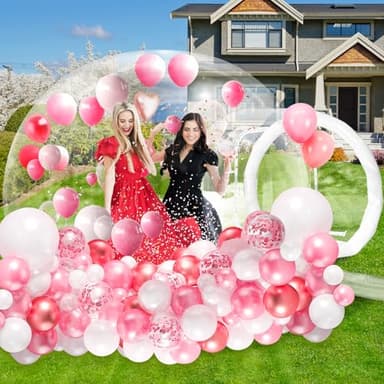 10FT Bubble House, Clear Balloon House for Party, PVC Bubble House Dome Inflatable, Inflatable Bubble House Perfect for Indoor Outdoor Celebrations Party Rental Equipment-Fully Transparent Design