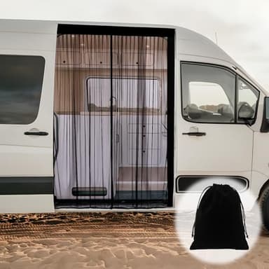 XCBYT Van Bug Screen | Magnetic Closure Window Screen for Camping | Van Life Essential | Fits Standard Roof Mercedes Sprinter, Mid/High Roof Ford Transit & RAM ProMaster Sliding Doors (71”H x 59”W)