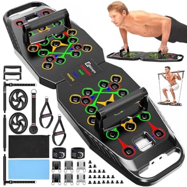 BBTOPS Push up Board, Pilates Bar & Ab Roller, 25-in-1 Foldable Push up Bar at Home Workout,Gym Exercise Professional Push ups bar Strength Training Equipment for Man and Women