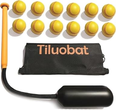 Tiluobat The Yellow Baseball Rope Swing Training bat Comes with 12 Training Balls and 1 bat