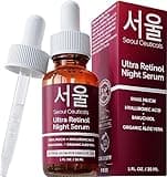 SeoulCeuticals 1% Korean Retinol Night Serum for Face - 97.5% Snail Mucin + Hyaluronic Acid + Bakuchiol, Cruelty Free K Beauty for Sensitive Skin 1oz