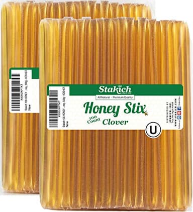 Stakich Clover Honey Sticks - Kosher Certified - 200 Count