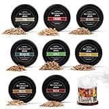 Cocktail Smoker Wood Chips Variety Pack - 8 Unique Flavors for Bourbon Whiskey Smoker Kit - Apple, Hickory, Cherry, Pear, Oak, Pecan, Beech, Mesquite, Perfect for Gift for Whiskey Lover & Home Bar