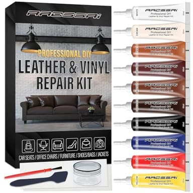 ARCSSAI ARCSSAL Leather & Vinyl Repair Kit, Sofa, Jacket, Car Seats and Purse. Leather Repair Kit. Super Easy Instructions to Match Any Color, Restore Any Material, Bonded, Italian, Pleather, Genuine