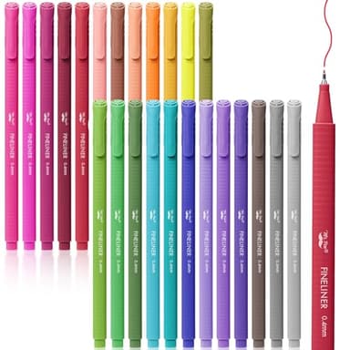 Mr. Pen- Fineliner Pens Colored, 24 Pack, Bible Journaling Pen, Ergonomic Triangular Colorful Barrels, 0.4mm Fine Liner Pens