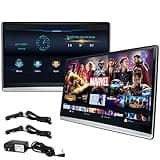 13.3 Inch 4K Android 11 Dual Car Headrest Video Player, 2G+32G Rear Seat Car TV with 2.4G/5G WiFi, Car Headrest Screen Support Phone Wireless Connection Mirror Link, HDMI in+Out/Bluetooth/FM/USB