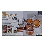 Copper Pan 10-Piece Luxury Induction Cookware Set Non-Stick, 21.5 x 11.5 x 11 inches