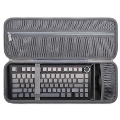 F75 Keyboard Case for Aula F75 Pro/F-75 for EPOMAKER x Aula F 75/ MAX for YUNZII B75 PRO Wireless 75% Mechanical Keyboard, Travel Keyboard Case with Compartment for Mouse (Black Case for 75%)