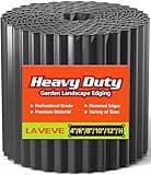 LAVEVE Corrugated Metal Garden Edging 8" x 20Ft, Landscape Edging Border for Lawn, Flower Bed, Garden Fence, Paver Edging (Graphite)