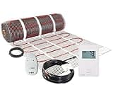 LuxHeat 15 Sqft Mat Kit, 120v Electric Radiant Floor Heating System for Tile & Laminate. Floor Heat Kit Includes Heating Mat, Alarm, UTN4 OJ Microline Non Programmable Thermostat w/GFCI & Sensor