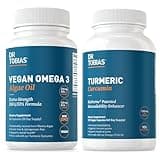 Dr. Tobias Omega 3 Algae Oil Turmeric Curcumin, Joint Support, Brain Function, and Overall Vitality, Non-GMO, Vegan