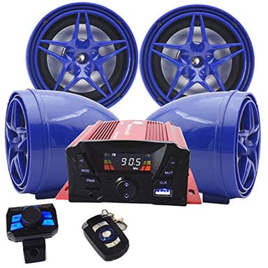 XYC 12V Motorcycle Waterproof FM USB 4 Channel 3 Inch UTV ATV Bluetooth Amplifier Sound System Audio Stereo Hand-Free Speakers Audio