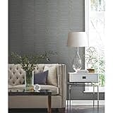 York Wallcoverings Candice Olson PSW1410RL Charcoal Pavilion Premium Peel and Stick Wallpaper