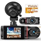 Dash Cam Front and Inside, FHD Dashcams for Cars with 64GB Card Dash Camera for Cars, 1080P Front Dash Cam+1080P Inside Dashcam for Car Dash Camera with IR Night Vision Loop Recording