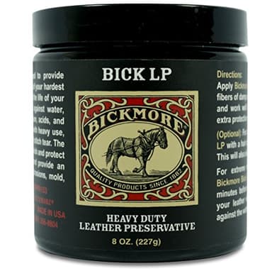 Bickmore Heavy Duty Leather Conditioner, Scratch Repair - LP 8oz | Preservative, Protector & Restorer Balm for Dry, Cracked, Scratched Leather | Made in USA