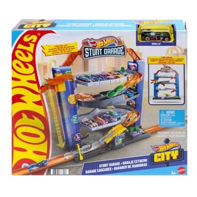 Hot Wheels City Stunt Garage Play Set Gift Idea for Ages 3 to 8 Years Elevator to Upper Levels Connects to Other Sets