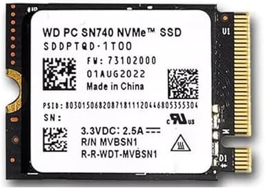 WD_PC Black 2TB SN740 M.2 2230 PCIe Gen 4.0 NVMe SSD for Handheld Gaming Devices, up to 5,150MB/s, Compatible with Steam Deck, Surface Pro Laptop, ROG Ally, MSI Claw, Legion Go Upgrade, 3D TLC (OEM)
