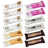No Cow Protein Bars, Brand Sampler Pack - Healthy Snacks, 20g Vegan Protein, High Fiber, Low Sugar, Keto Friendly, Dairy & Gluten Free (12 Count)