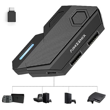 Arvin Keyboard and Mouse Adapter for Nintendo Switch, Xbox Series/Xbox One/Xbox 360, PS3/PS4, Switch Adapter Keyboard and Mouse Converter Support Custom Key Mapping, Adjustable Mouses Sensitivity