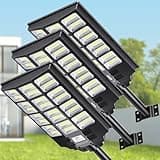 VOOJOY 8000W Solar Street Light, 3 Pack Dusk to Dawn Solar Lights Outdoor with Motion Sensor and Remote Control for Yard Parking Lot, Garage, Street