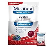 Mucinex Instasoothe Sugar Free Cough Drops, Cough Medicine for Adults with Dextromethorphan HBr, Non Menthol Cough Drops, Cough Suppressant Lozenges, Mixed Berry Medicated Cough Drops, 40ct
