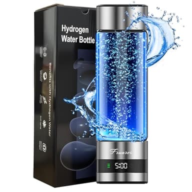 Hydrogen Water Bottle Generator – Portable Hydrogen Water Machine, Up to 6000 PPB | SPE/PEM Certified H₂ Tech | Hydrogen-Rich Water for Energy & Hydration | Healthy Gift for Family & Friends (Silver)