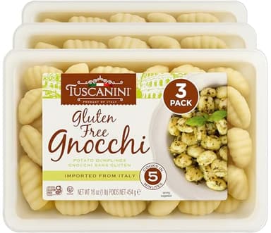 Tuscanini Gluten Free Potato Gnocchi Pasta, 16oz (3 Pack) | Imported from Italy | Low Fat | Ready in Minutes | Kosher