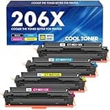 206X 206A Toner Cartridges 4 Pack High Yield M283fdw Set Compatible Replacement for HP 206X 206A Color Laserjet Pro MFP M283cdw M255dw M283 M255 Printer Ink (with Chip) (Black Cyan Yellow Magenta)