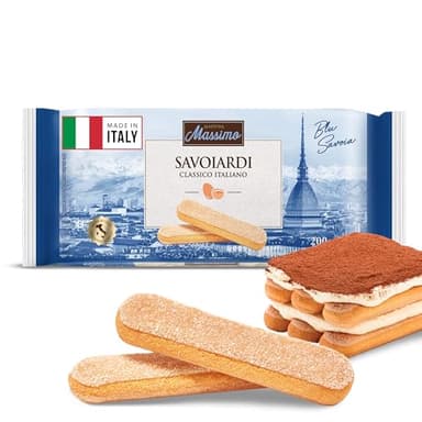 Maestro Massimo Savoiardi Original Italian Ladyfingers, 7.05 Oz, Product of Italy, Premium Lady Fingers Snack, Italian Cookies for Tiramisu Cake, Bakery Desserts & Pastries, (Pack of 1)
