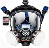 Parcil Distribution Gas Mask Survival Nuclear and Chemical PT-100 Full Face Respirator - Activated Carbon Organic Vapor Particulate Respirator Mask with Filters - CE Tested