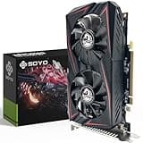 SOYO AMD Radeon RX550 Graphics Card, 4GB GDDR5 128 Bit Video Card for PC Gaming with HDMI Display Port DVI PCI Express x 8 3.0 Dual Fans Gaming Graphics Card