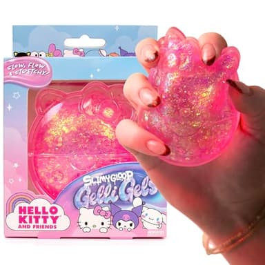 Hello Kitty® and Friends SLIMYGLOOP Gelli Gels – Hello Kitty, Slow Rising Sensory Squeeze Toy with Glitter, Gel Filled Fidget Toys