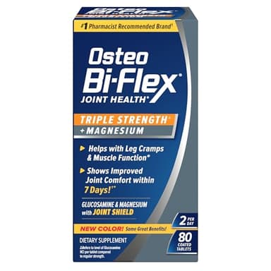 Osteo Bi-Flex Triple Strength Joint Supplement with Glucosamine & Magnesium, Gluten Free, 80 Tablets