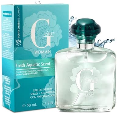 PB ParfumsBelcam G eàu Woman Eau De Parfum Spray for Women – 50 mL Affordable Long Lasting Perfume with Fresh Aquatic Fragrance & Chic Citrus Scent, Made with Premium Oils for Day & Night Use