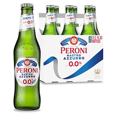 Peroni 0.0 Non Alcoholic Beer, 6 Pack, 11.2 fl oz Bottles, 0% ABV