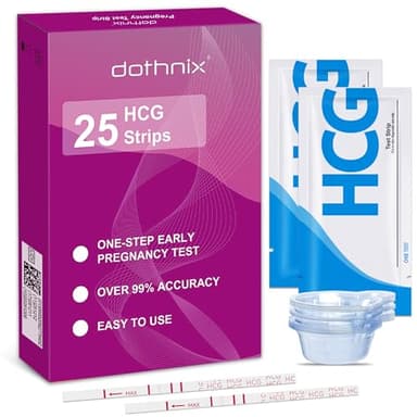 Dothnix 25 Count Pregnancy Tests with Cups, Bulk Pregnancy Test Strips for Detection at Home, Individually Wrapped Fertility Tests, Over 99% Accuracy Pruebas de Embarazo