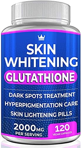 Glutathione Whitening Pills - 120 Capsules 2000mg Glutathione - Effective Skin Lightening Supplement - Dark Spots, Melasma & Acne Scar Remover, Hyperpigmentation Treatment - Anti-Aging Antioxidant