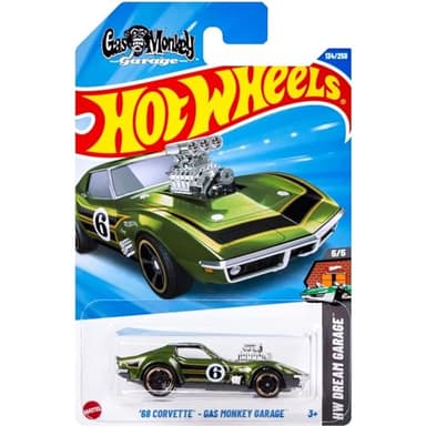 Hot Wheels '68 Corvette Gas Monkey Garage, Green, HW Dream Garage Collection 5/5, 134/250
