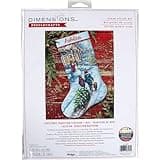 Dimensions 70-08995 Holiday Tradition DIY Personalizable Christmas Cross Stitch Stocking Kit, 16" L, 14 Count Light Blue Aida, Various