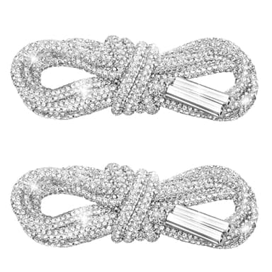 LYXMYGS 2PCS Rhinestone Shoe Laces, Round Glitter Shoes Laces for Sneakers, Crystal Bling Diamond Rope Shoe Strings, Crystal Bling Blings Shiny Round Shoes Lace for Sweatpants Shorts Crystal Hoodies