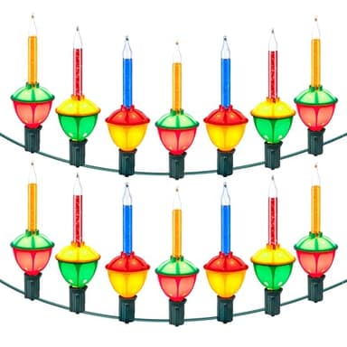 Moonflor 2 Pack Christmas Bubble Lights - Total 14FT Vintage Christma String Light with 14 Counts Bubbling Bulbs, Connectable Bubble Lights for Christmas Tree Holiday, Multicolor