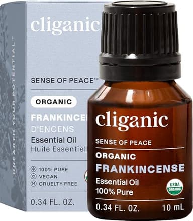 Cliganic Organic Frankincense Essential Oil - Boswellia Serrata, 100% Pure Natural Undiluted, for Aromatherapy | Non-GMO Verified (Packaging May Vary)