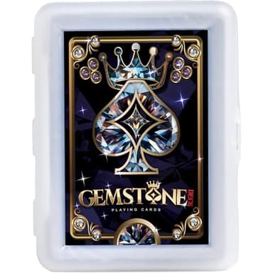 Gemstone Deck Premium Waterproof Playing Cards, 100% Plastic Water Proof for Pool Beach Hot Tub Camping Travel Gift Set with 54 Cards 2 Jokers & Carrying Case