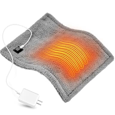 USB Heating Pad, 5V 3A Fast Heating with 3 Heat Settings & Auto Off, Travel Heating Pad for Neck, Shoulder, Back,Knee & Period Cramps. 12"x16" Fleece Heated Pad with USB-A to USB-C Cable, Grey