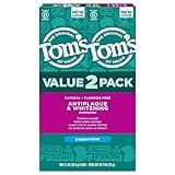 Tom's of Maine Fluoride-Free Antiplaque & Whitening Natural Toothpaste, Peppermint, 5.5 oz. (Pack of 2)