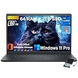 Dell Inspiron 15 3530 Touchscreen Laptop for Business, 15.6" FHD Touch Display, w/Office Lifetime License, 13th Gen Intel i7-1355U, 64GB RAM, 2TB SSD, Windows 11 Pro, External CD/DVD Drive, Wi-Fi 6